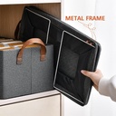 26L Storage Bag Steel Frame Support Closet Storage Bin Household Wardrobe Storage Box Drawer Large Capacity Folding Clothes Jeans Handle Portable Organizer ( Pack Of 2)