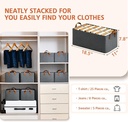 26L Storage Bag Steel Frame Support Closet Storage Bin Household Wardrobe Storage Box Drawer Large Capacity Folding Clothes Jeans Handle Portable Organizer ( Pack Of 2)