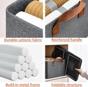 26L Storage Bag Steel Frame Support Closet Storage Bin Household Wardrobe Storage Box Drawer Large Capacity Folding Clothes Jeans Handle Portable Organizer ( Pack Of 2)