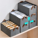 26L Storage Bag Steel Frame Support Closet Storage Bin Household Wardrobe Storage Box Drawer Large Capacity Folding Clothes Jeans Handle Portable Organizer ( Pack Of 2)